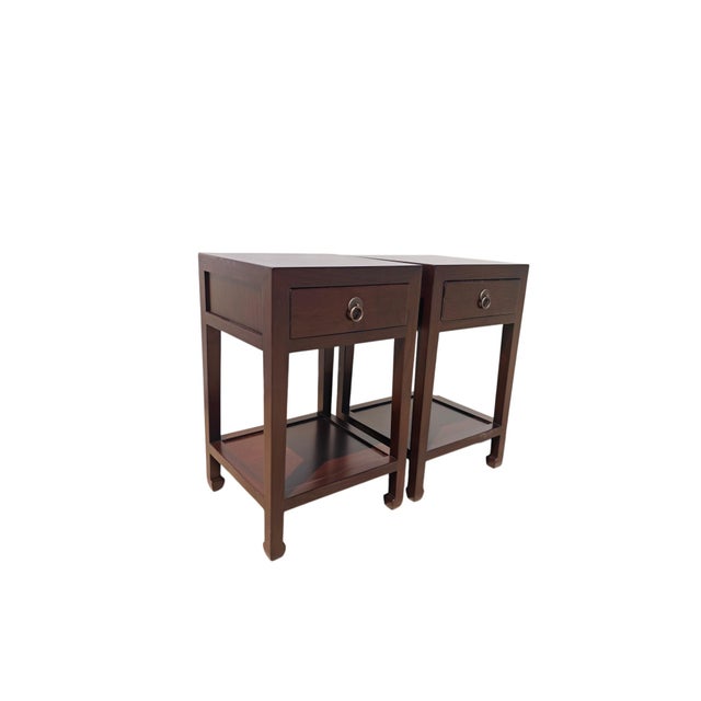 Chinese Pair of Chinese Single-Drawer Side Tables For Sale - Image 3 of 9