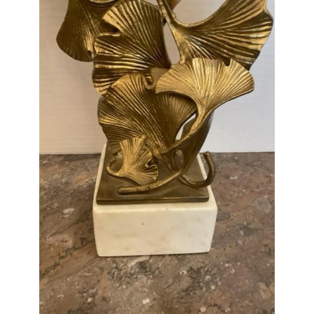 1990s Vintage John Richard Brass Ginkgo Leaves Sculpture For Sale - Image 5 of 10
