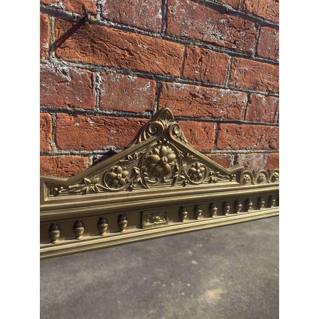 Large Antique English Carved Wood and Gesso Gilt Overmantle Mirror, 1800s For Sale - Image 3 of 8
