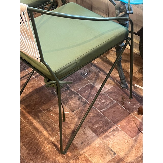 Mid 20th Century Mid-Century Modern Wrought Iron Patio Chairs (Set of 2) Attributed to the Style of Frederick Weinberg For Sale - Image 5 of 6