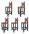 Vintage Spanish Colonial Hacienda Style Leather Bar Stools - Set of 5 For Sale
