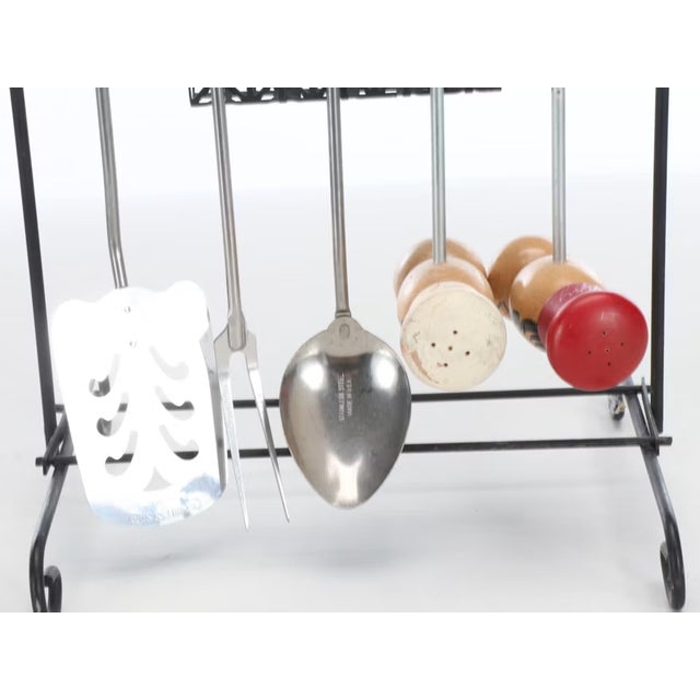 1950s Mid-Century Modern Whimsical Wood & Metal Volco Japan Grill Set With Figural Handles - 6 pcs For Sale In Los Angeles - Image 6 of 7