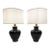 VeArt 1960s Pair of Black Murano Glass Table Lamps For Sale