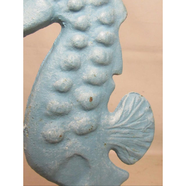 Pair of Vintage English Cast Iron Seahorses For Sale - Image 15 of 17