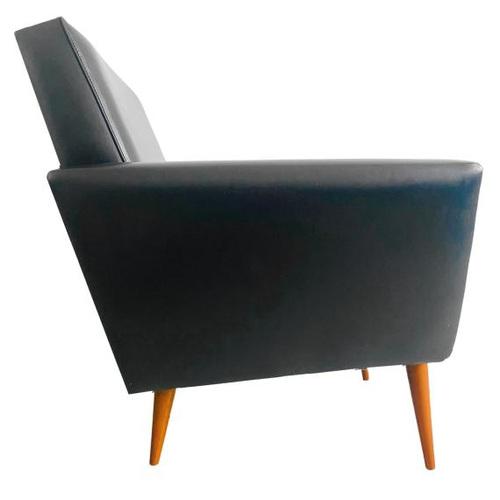 Mid-Century Danish Armchair in Black Skai, 1960s For Sale - Image 13 of 18