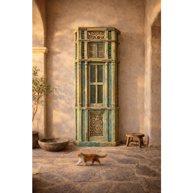 Wood Antique Jodhpur Indian Architectural Building Facade For Sale - Image 7 of 7