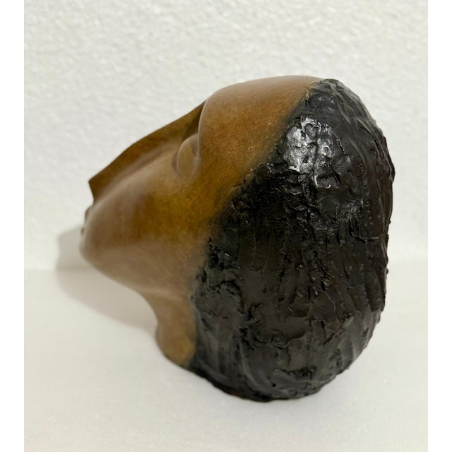 Ruth Bloch, Large Bronze Sculpture Woman Head, After Modigliani, Ruth Bloch Israeli Artist, c.1990's For Sale - Image 17 of 18
