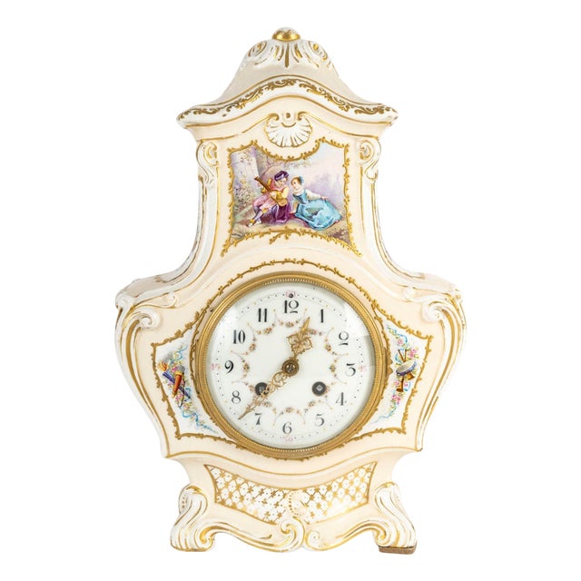 19th Century Porcelain Clock For Sale