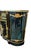 An excellent quality Victorian lacquered black and floral gold marquetry display cabinet with central panel and glazed "D"...