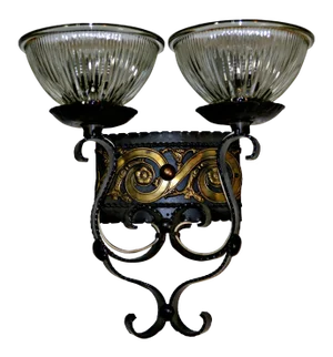Two Light Egyptian Motif Sconce