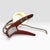 1950s Vintage Swedish Desk Lamp in Red Wrinkle Lacquer, 1950s For Sale - Image 5 of 6