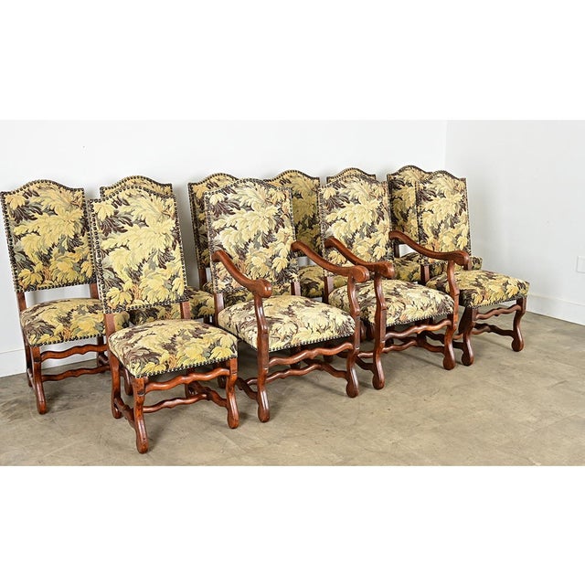 Wood French 19th Century Set of Ten Os de Mouton Dining Chairs For Sale - Image 7 of 14