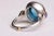 1990s Blue Topaz, Tanzanite and 18K Gold and Sterling Silver Ring, Size 7.25 For Sale - Image 4 of 5