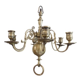 Diminutive Brass Chandelier in the Dutch Manner, 18th Century For Sale