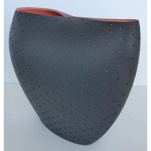 Offered for sale is a decorative ceramic vase manufactured by Alessi Italy and designed by Doriana & Massimiliano Fuksas...