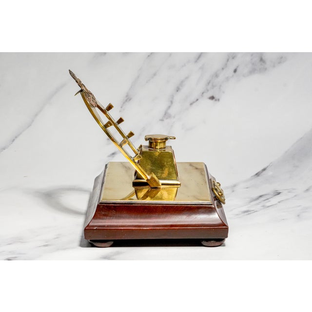 Rare World War I Royal Horse Artillery Rha Antique Custom Desk Military Inkwell Inkstand Horseshoe Pen Stand Militaria Collectible For Sale - Image 14 of 15
