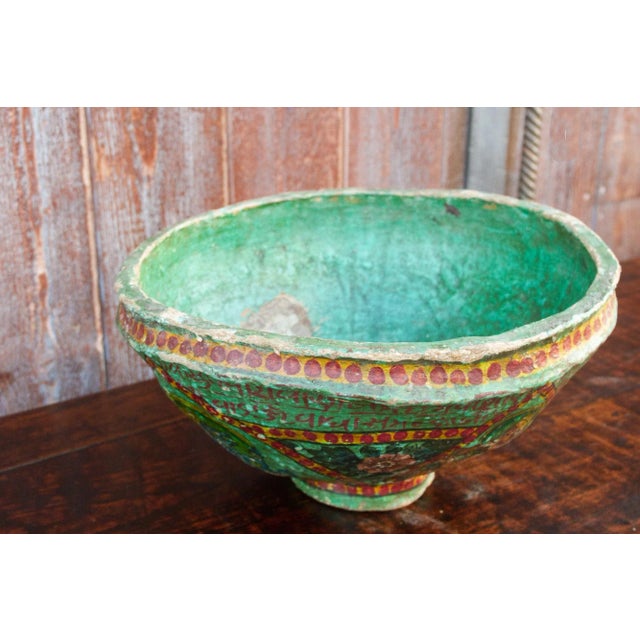 Ganesha Antique Papier MachâˆšÂ© Bowl For Sale - Image 4 of 9