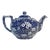 1970s Arts & Crafts Staffordshire English Calico Teapot, Blue and White. For Sale