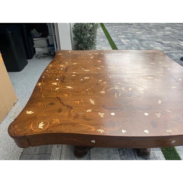 Mid 19th Century Italian Large Carved Center Table Marquetry Inlay to the Top. For Sale - Image 5 of 6