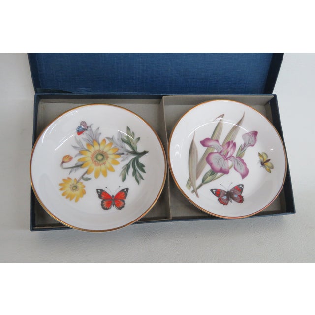 This lovely Pair of Trinket Dishes is made of bone china. Both dishes are stamped on the bottom as being made by Royal...