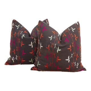 Doaba Pair, Antique Phulkari Pillow Covers For Sale