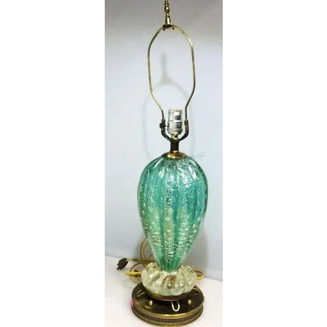 1950s Vintage 1950’s Murano Barovier & Toso Iridized Lamp For Sale - Image 5 of 7