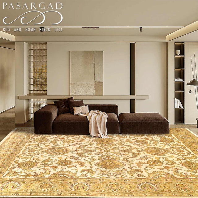 Pasargad DC Beige Color Fine Hand Knotted Tabriz Rug For Sale - Image 4 of 4