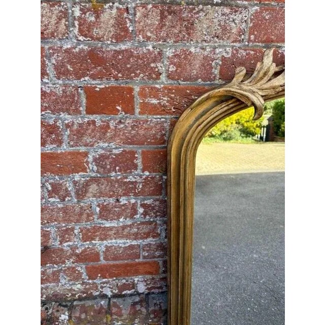 W: 122cm (48")h: 134cm (52.8")d: 4cm (1.6") a fabulous large antique english 19th century carved wood & gesso arched top...
