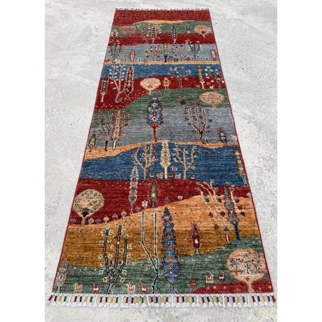 Multicolor Persian Style Gabbeh Rug Runner, 02'06 X 06'05 For Sale - Image 9 of 12