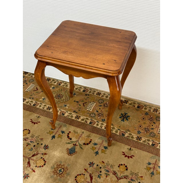 Brown French Country Pine Wood Side Table For Sale - Image 8 of 12