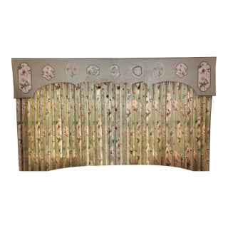 Pair Colefax and Fowler Designer Custom Drapery Curtains With Optional Valance For Sale