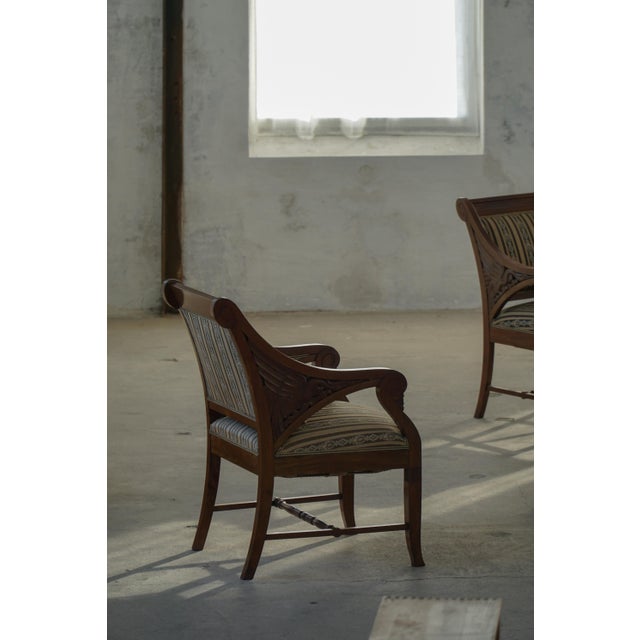 Vintage Art Nouveau Armchairs in Mahogany by Thorvald Bindesbøll, 1920s, Set of 2 For Sale - Image 11 of 18