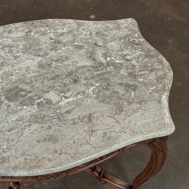 Antique French Louis XV Marble Top Center Table For Sale - Image 17 of 18