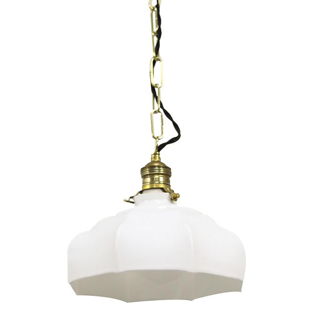 Opaline Hanging Lamp, 1930s For Sale