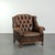 Vintage English Cowhide Chesterfield Wing Armchair For Sale - Image 13 of 13