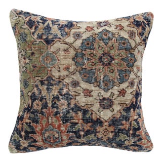 Vintage Rug Pillow With Medallion Motif – Handwoven Elegance From Anatolia Cushion Cover - 20'' X 20'' For Sale