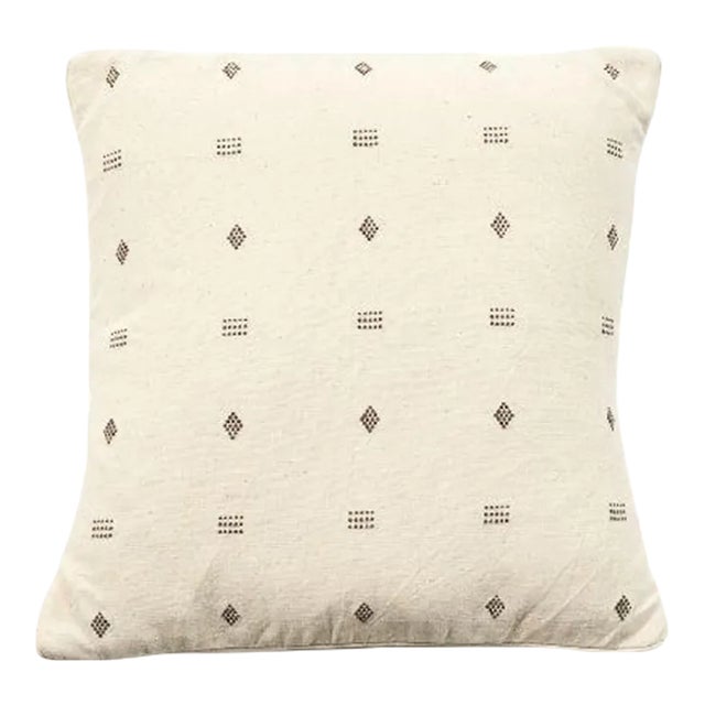 Nira White Handloom Pillow For Sale