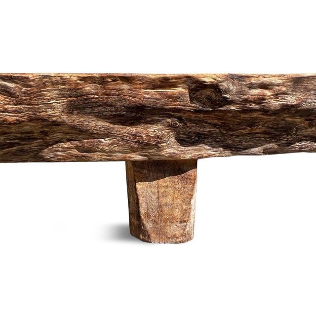 Vintage Large Lychee Slab Lobby Bench For Sale - Image 10 of 12