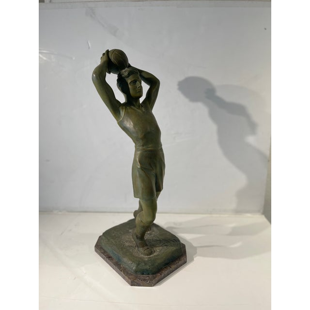 1940s Art Deco Period Bronzed Patina Male Athlete For Sale In Palm Springs - Image 6 of 9