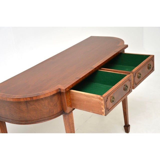Antique Regency Inlaid Brass Console Table, 1950s For Sale - Image 10 of 11