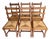 Vintage 1950s French Oak Ladder-Back Rush Seat Chairs - Set of 6 For Sale