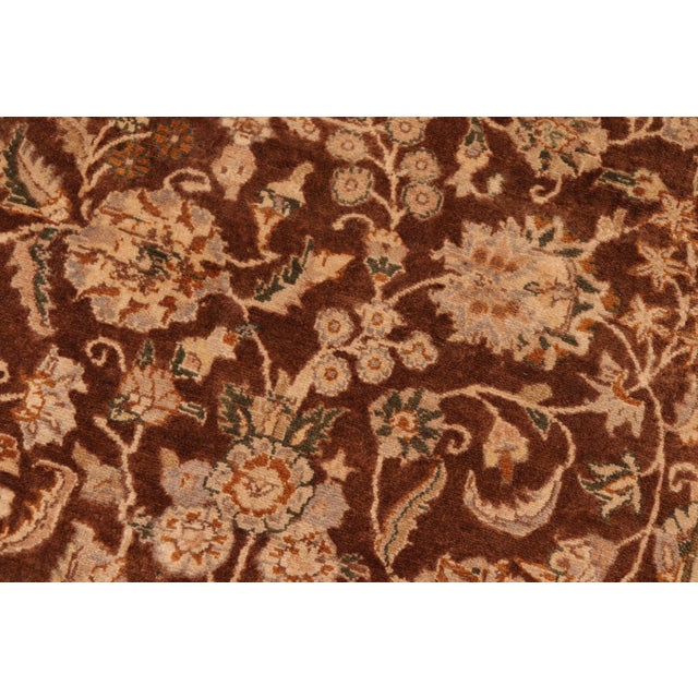 Medallion 1990's Pak-Persian Brown/Tan Wool Rug - 6'2'' X 9'4'' For Sale In New York - Image 6 of 9