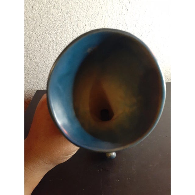 Art Deco Vintage Roseville Pottery Cornucopia Bud Vase. For Sale - Image 3 of 8