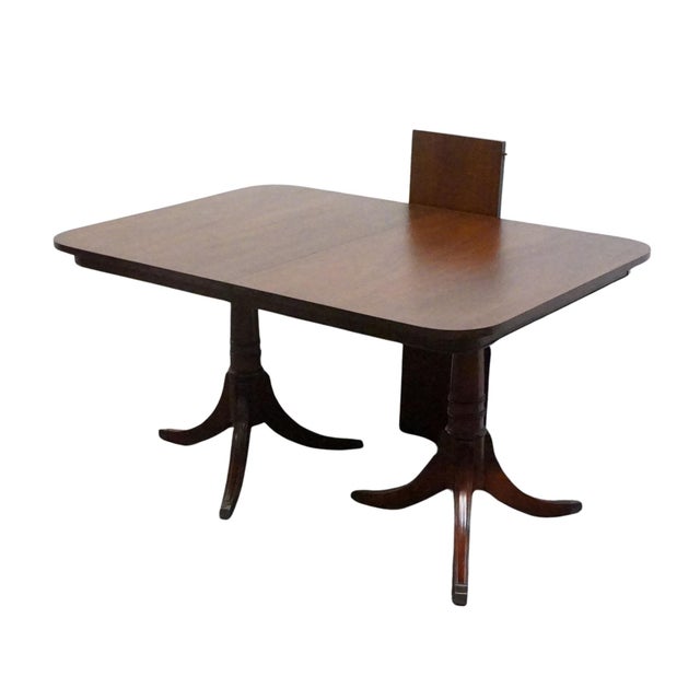 Drexel Furniture New Hampton Court Collection Solid Mahogany Traditional Style 66" Double Pedestal Dining Table 4015-4 For Sale In Kansas City - Image 6 of 9