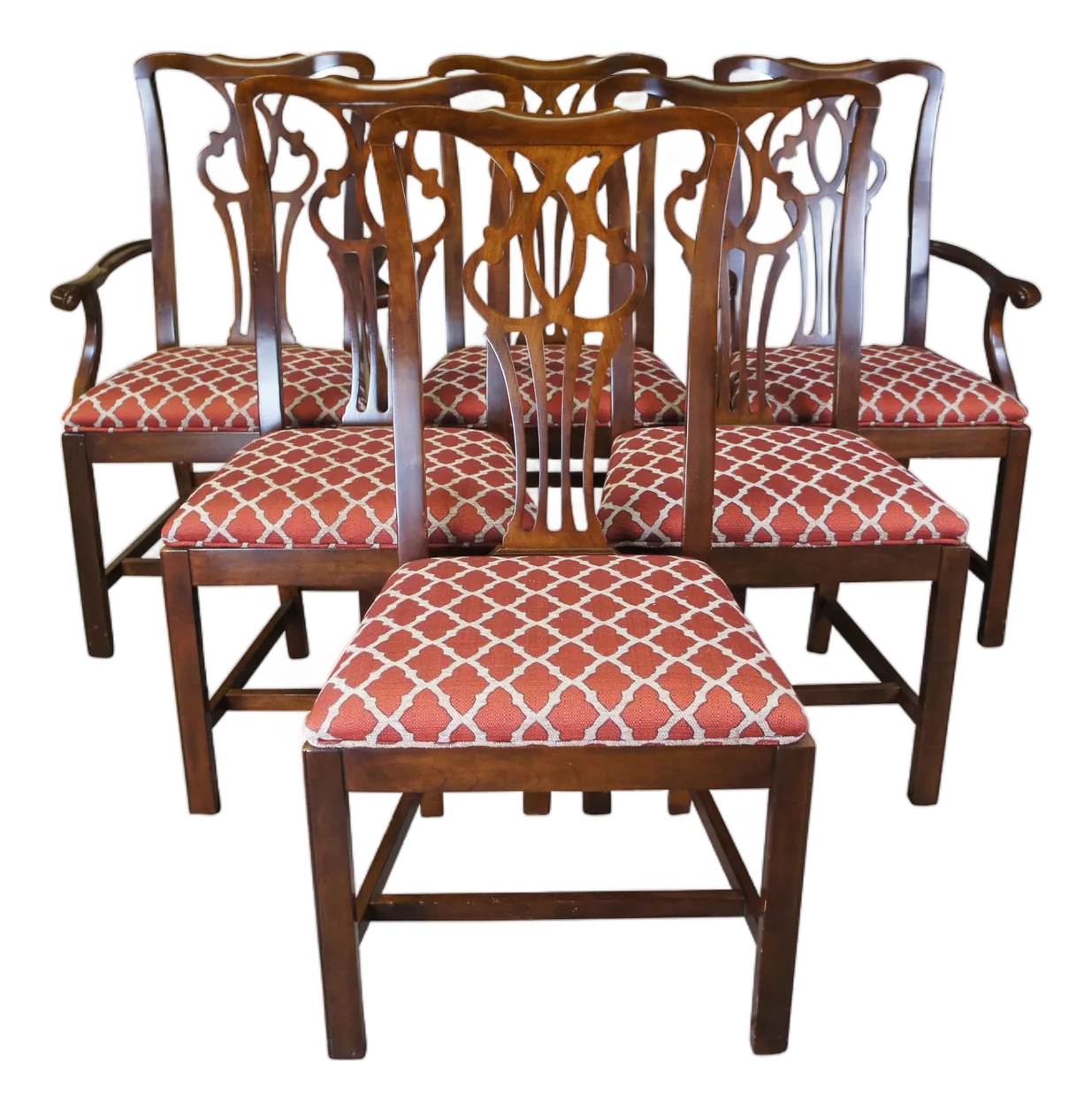 1987 Drexel Heritage Cherry American Chippendale Pierced Dining