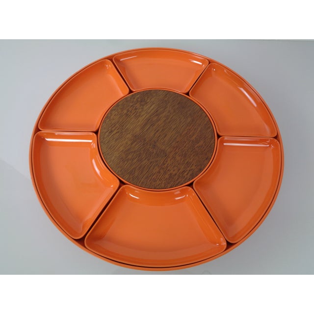 Space Age Rotating Plastic & Wood Serving Bowl, Germany, 1970s For Sale - Image 6 of 15