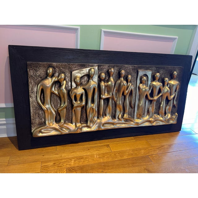 Vintage Mid century modern fiberglass figural wall sculpture by Espada A 3D fiberglass wall sculpture of Androgynous...