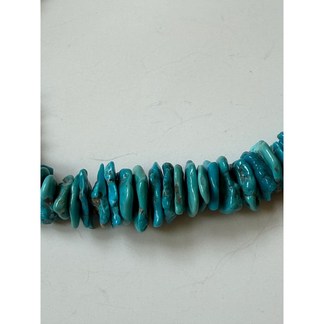 Metal Vintage Southwest Turquoise Beaded Necklace With Indian Nickel Clasp For Sale - Image 7 of 7