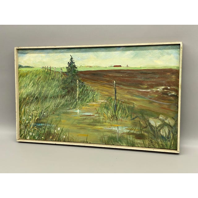 1960s Spring Plowing Martha's Vineyard Painting by Jean Spencer For Sale - Image 4 of 15