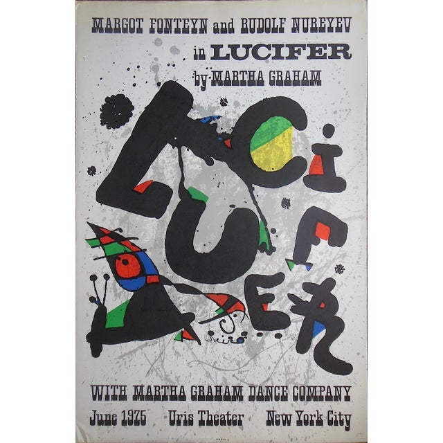 Vintage Mid 20th C. Modern Miro Lithograph For Sale